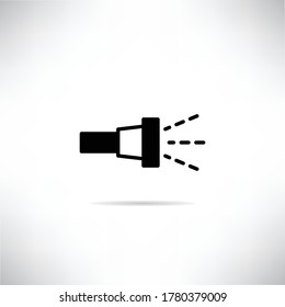 flashlight icon with shadow on gray background vector