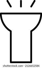 Flashlight Icon. Flashlight Sign and Symbol for mobile apps and Web Design Element.