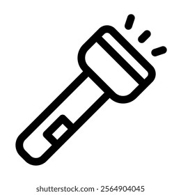 Flashlight icon with simple and line style