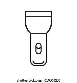 flashlight icon In Simple Line Style Isolated On White Background. Created For Mobile, Web, Decor, Print Products, Application