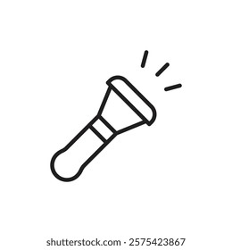 Flashlight icon Simple thin outline