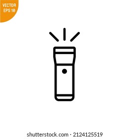 Flashlight icon single simple vector illustration, good for all purposes,  Isolated on white background.