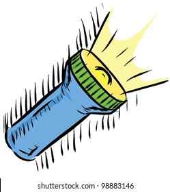 Flashlight icon. Sketch vector illustration