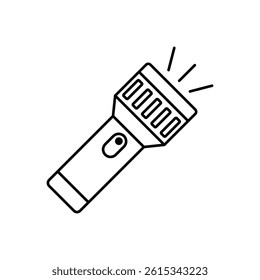 Flashlight icon and symbol design with editable stroke