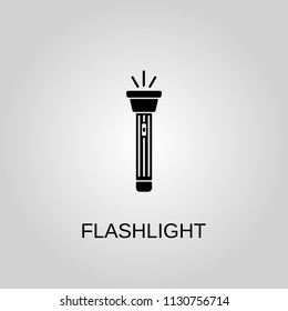 Flashlight icon. Flashlight symbol. Flat design. Stock - Vector illustration