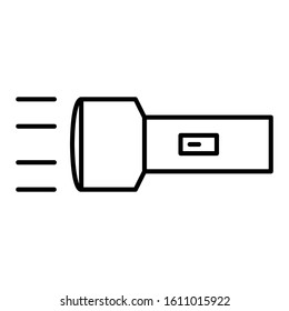 Flashlight Icon Symbol. Outline Style