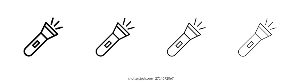 Conjunto de pictogramas de iconos de linterna