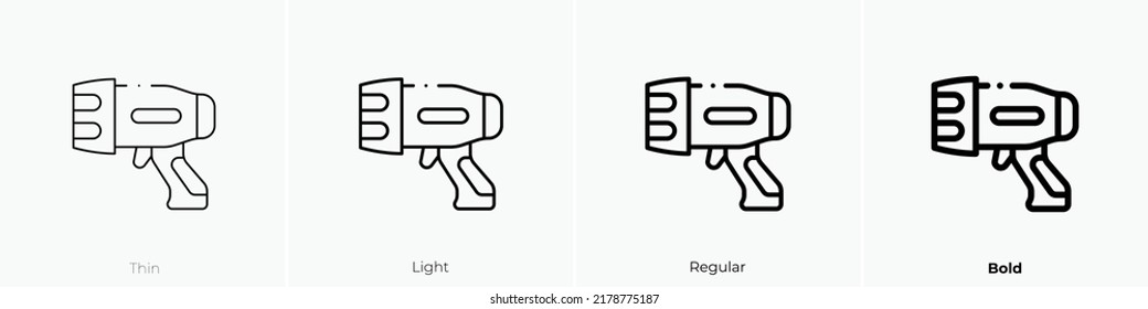 flashlight icon. Thin, Light Regular And Bold style design isolated on white background