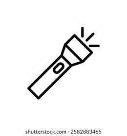 Flashlight icon Thin line art isolated