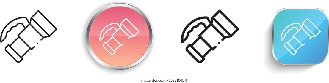 flashlight icon. Thin Linear, Regular and Button Style Design Isolated On White Background