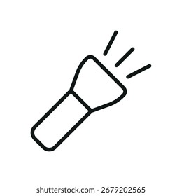 Flashlight icon for tool, emergency, and outdoor design content.