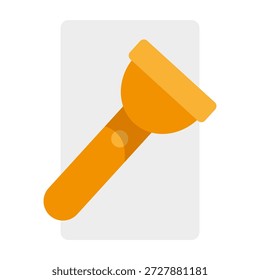 Taschenlampen-Symbol-Tool. Orangefarbenes Fackellicht. Tragbare Lampe Vector. Helle elektrische Ausrüstung. EPS 10.
