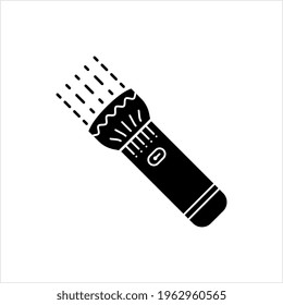 Flashlight Icon, Torch Icon, Hand Held Portable Electric Light Vector Art Illustration