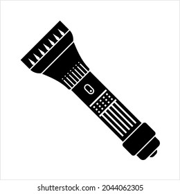 Icono de linterna, Icono de antorcha, Ilustración de arte del vector de luz eléctrica portátil