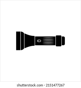 Flashlight Icon, Torch Icon, Hand Held Portable Electric Light Vector Art Illustration