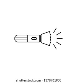 Flashlight icon - Torch light sign - vector flat