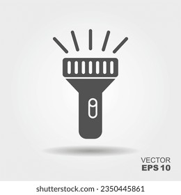 Flashlight icon. Torch. Side view.Vector simple flat graphic illustration. Isolated object on a white background with shadow