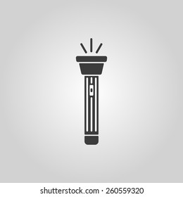The flashlight icon. Torch symbol. Flat Vector illustration