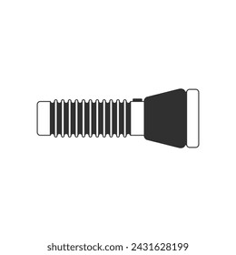 Flashlight icon. Tourist flashlight sign in flat style. Police lantern symbol isolated on white background.