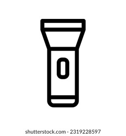 Flashlight icon in trendy line style design. Vector graphic illustration. Flashlight symbol for website, logo, app and interface design. Black icon vector design