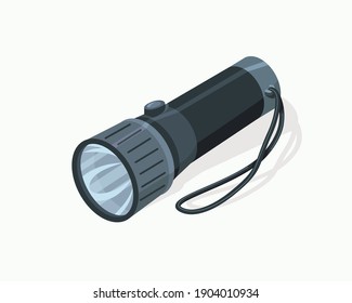 Flashlight icon vector design. Equipment mount hiking and camping