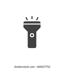 Flashlight icon vector, filled flat sign, solid pictogram isolated on white. Symbol, logo illustration. Pixel perfect