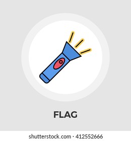 Flashlight icon vector. Flat icon isolated on the white background. Editable EPS file. Vector illustration.