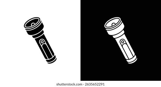 Flashlight icon Vector in flat style. Collection silhouettes