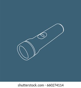 Flashlight icon, vector illustration design. Camp objects collection.