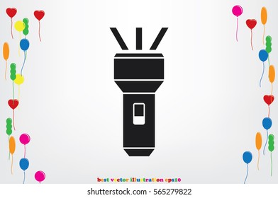 flashlight icon vector illustration eps10.