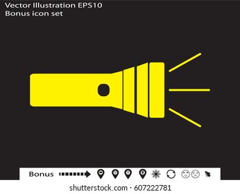 flashlight, icon, vector illustration eps10