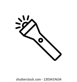 Flashlight Icon Vector Illustration in Line Style for Any Purpose