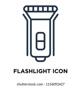 Flashlight icon vector isolated on white background, Flashlight transparent sign , thin symbols or lined elements in outline style
