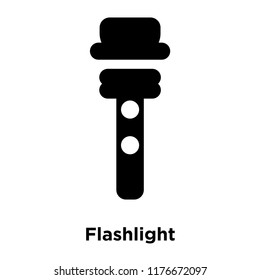 Flashlight icon vector isolated on white background, logo concept of Flashlight sign on transparent background, filled black symbol