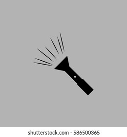 flashlight icon. Vector. Isolated on gray background