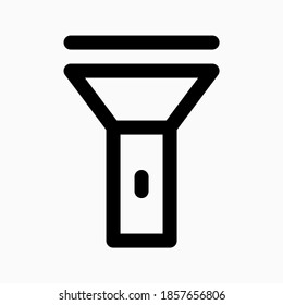 flashlight icon vector. torch symbol suitable for smartphone theme interface. isolated on white background