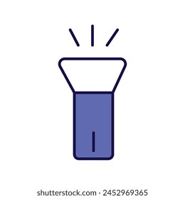 flashlight icon with white background vector stock illustration