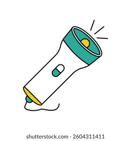 flashlight icon with white background vector stock illustration