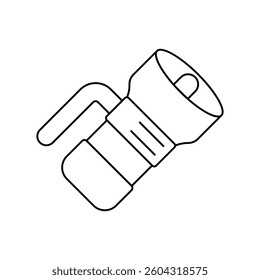 flashlight icon with white background vector stock illustration