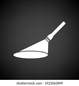 Flashlight Icon. White on Black Background. Vector Illustration.