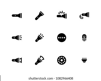 Flashlight icons on white background. Vector illustration.