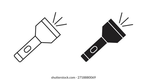 Conjunto de iconos de linterna aislados sobre fondo blanco Ilustración vectorial plana.
