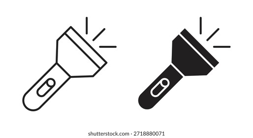 Flashlight icons set isolated on white background flat vector illustration.