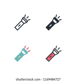 flashlight icons vector eps10. icon design with four different styles