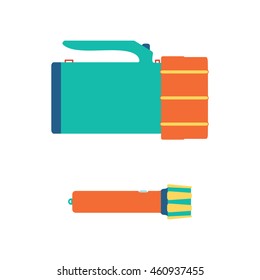 Flashlight icons. Vector illustration. Isolated on a white background.