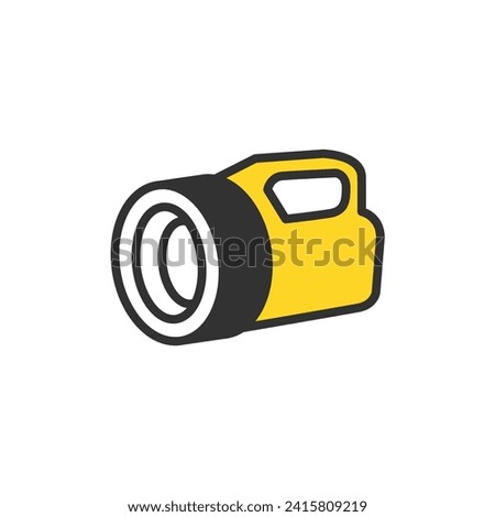 Flashlight illustration. Disaster prevention goods.