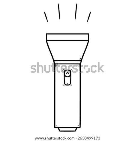 flashlight illustration hand drawn outline vector