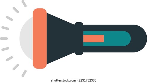 flashlight illustration in minimal style isolated on background