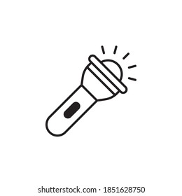 Flashlight illustration style outline icon. EPS 10 File