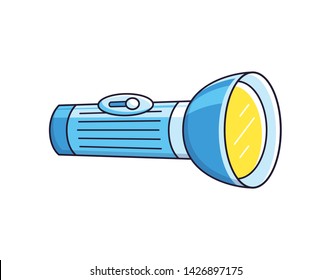 Flashlight isolated cartoon vector icon